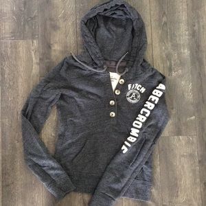 Abercrombie & Fitch fitted grey hoodie